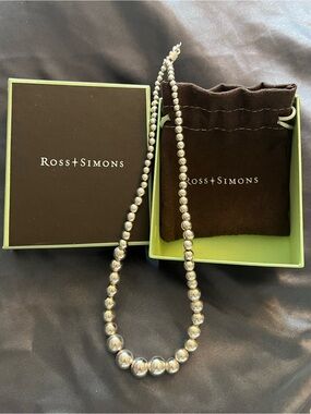 Ross-Simons Sterling Silver Graduated Bead Necklace